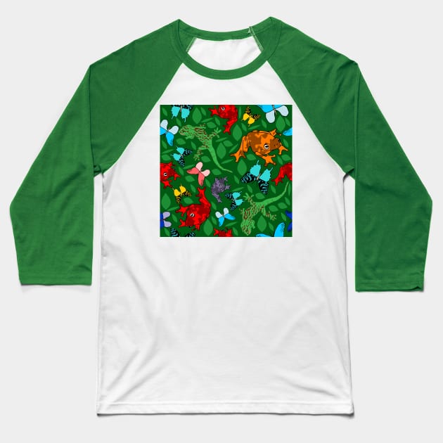 Rainforest pattern Baseball T-Shirt by craftcartwright